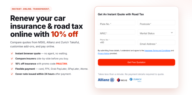 How to renew your car insurance and road tax in Malaysia (2026)